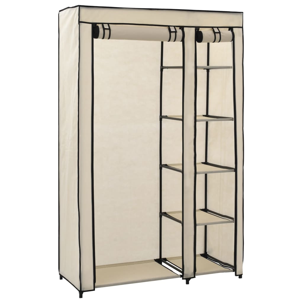 Folding wardrobes 2 pcs Cream 110x45x175 cm Fabric