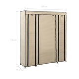 Armoire avec compartiments et tiges Crème 150x45x176 cm Tissu