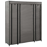 Armoire avec compartiments et tiges Gris 150x45x176 cm Tissu