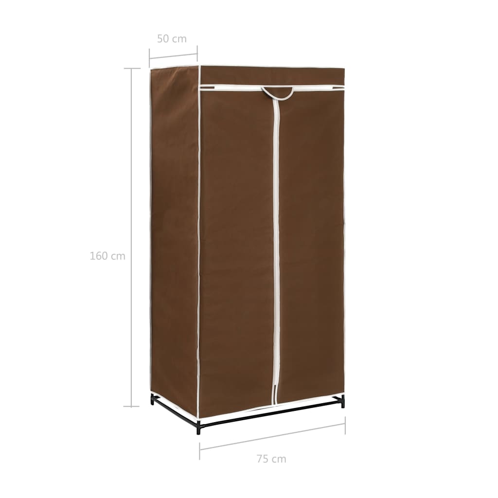 2 pcs Garde-robes Marron 75x50x160 cm