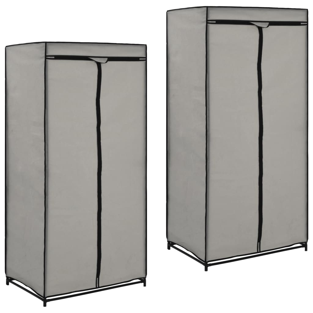 2 pcs Wardrobes Gray 75x50x160 cm