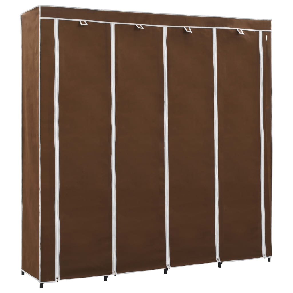 Garde-robe avec 4 compartiments Marron 175x45x170 cm