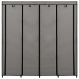 Garde-robe avec 4 compartiments Gris 175x45x170 cm