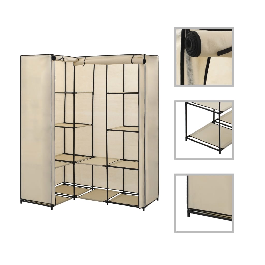 Corner wardrobe Cream 130 x 87 x 169 cm