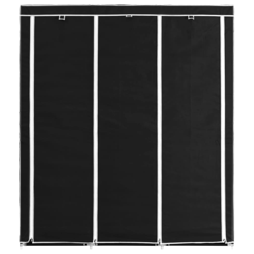 Armoire avec compartiments et barres Noir 150x45x175 cm Tissu