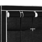 Armoire avec compartiments et barres Noir 150x45x175 cm Tissu