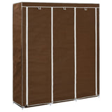 Armoire avec compartiments et barres Marron 150x45x175 cm Tissu