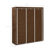 Armoire avec compartiments et barres Marron 150x45x175 cm Tissu