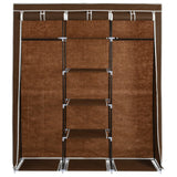 Armoire avec compartiments et barres Marron 150x45x175 cm Tissu