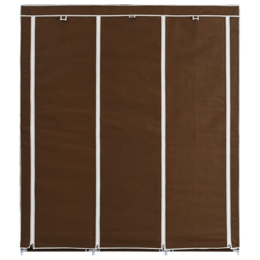 Armoire avec compartiments et barres Marron 150x45x175 cm Tissu