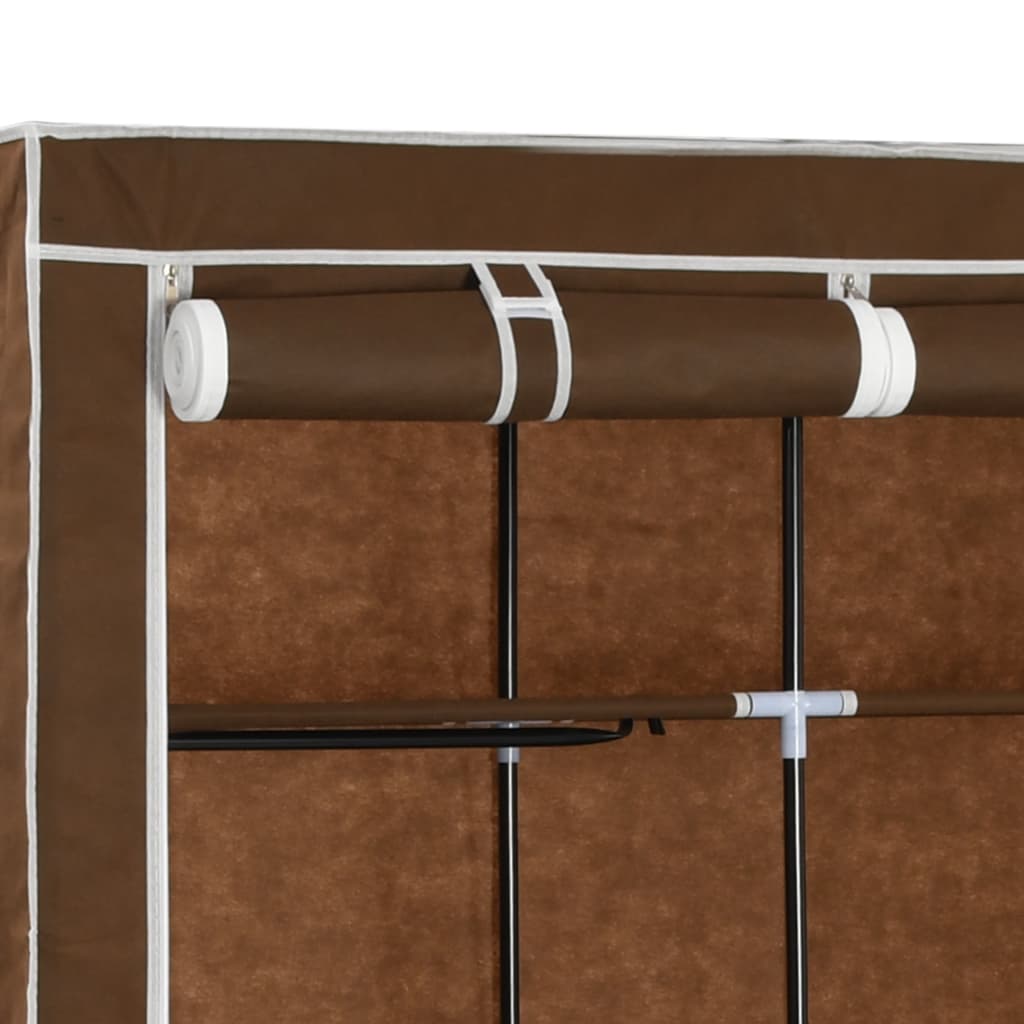 Armoire avec compartiments et barres Marron 150x45x175 cm Tissu