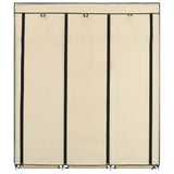 Armoire avec compartiments et barres Crème 150x45x175 cm Tissu