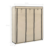 Armoire avec compartiments et barres Crème 150x45x175 cm Tissu