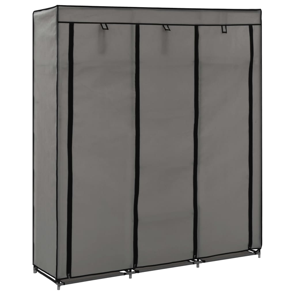 Armoire avec compartiments et barres Gris 150x45x175 cm Tissu