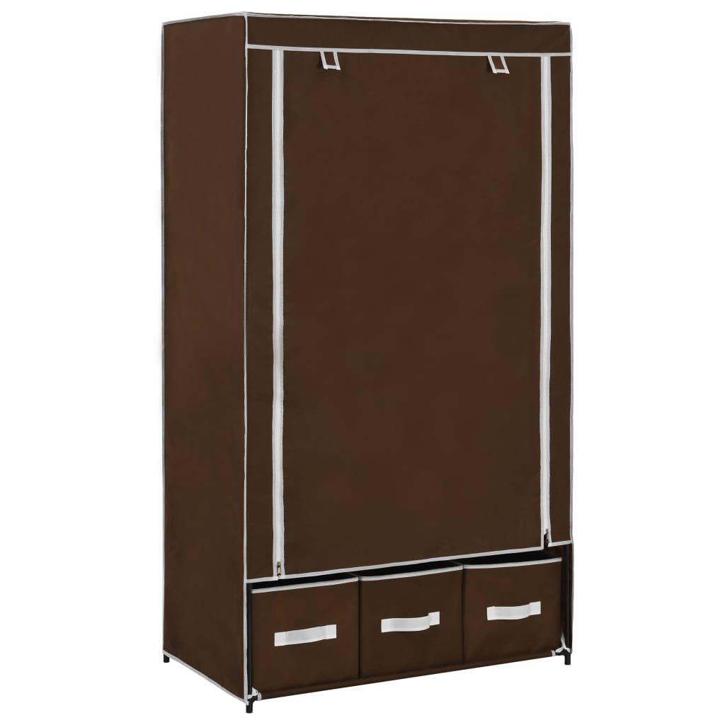 Garde-robe Marron 87x49x159 cm Tissu