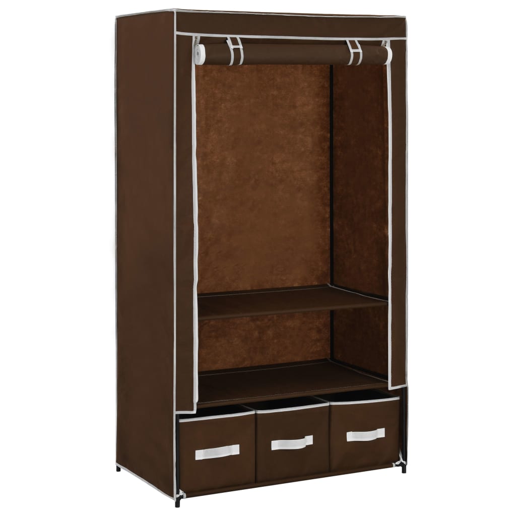 Garde-robe Marron 87x49x159 cm Tissu