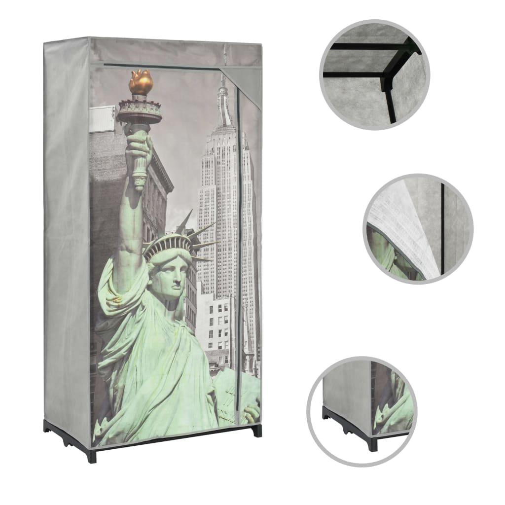 Garde-robe New York 75x45x160 cm Tissu