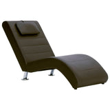 Chaise longue avec coussin Marron Similicuir