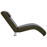 Chaise longue avec coussin Marron Similicuir