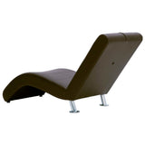 Chaise longue avec coussin Marron Similicuir