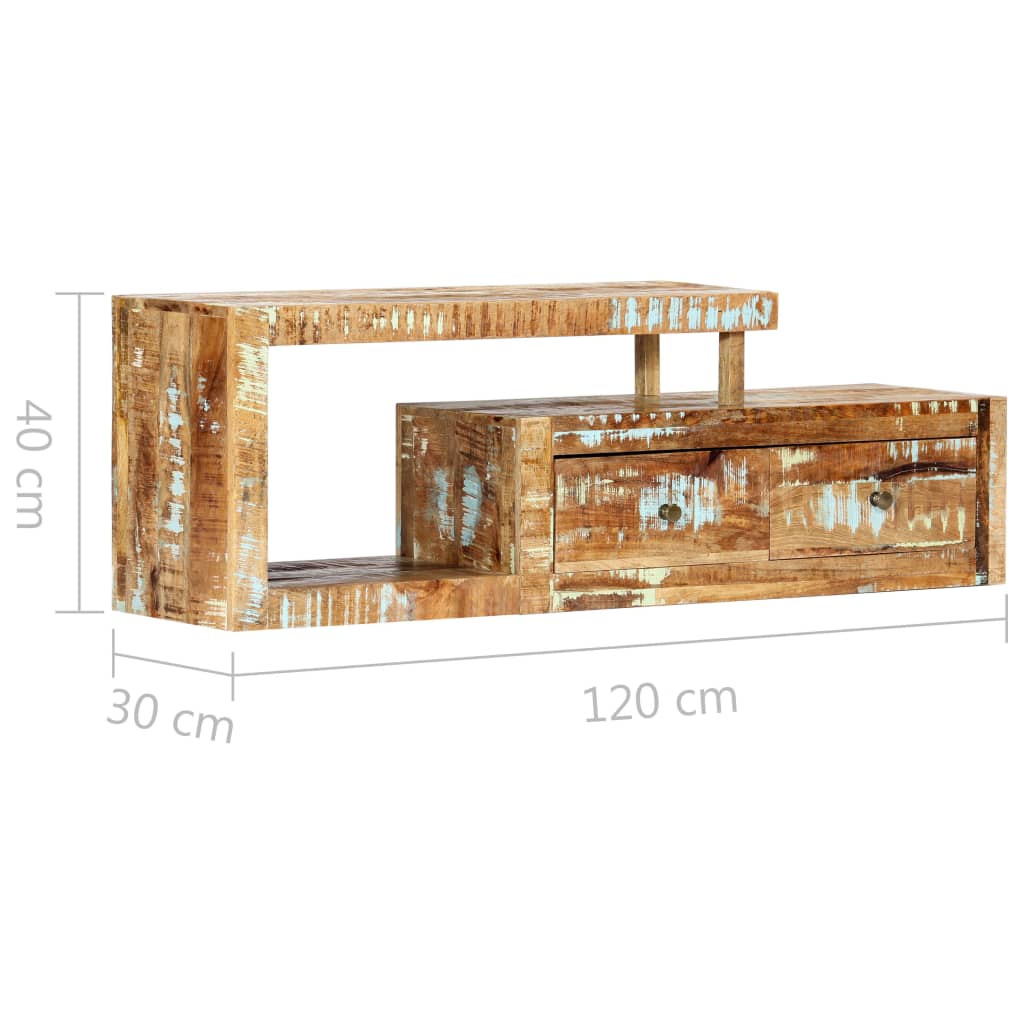 Meuble TV 120x30x40 cm Bois de récupération massif