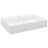 Lavabo 60x38x11 cm Fonte minérale/marbre Blanc