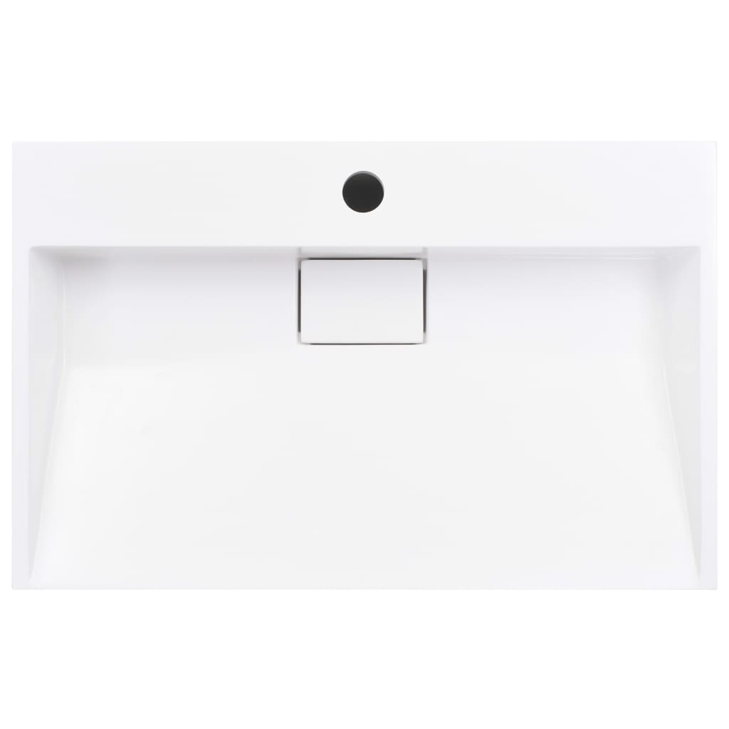 Lavabo 60x38x11 cm Fonte minérale/marbre Blanc