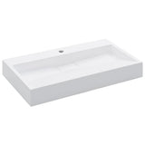 Lavabo 80x46x11 cm Fonte minérale/marbre Blanc