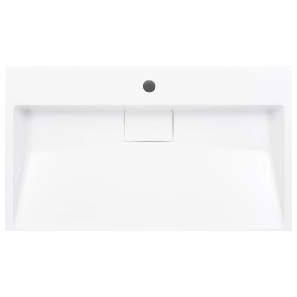 Lavabo 80x46x11 cm Fonte minérale/marbre Blanc