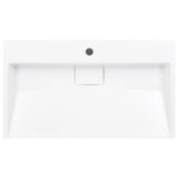 Lavabo 80x46x11 cm Fonte minérale/marbre Blanc