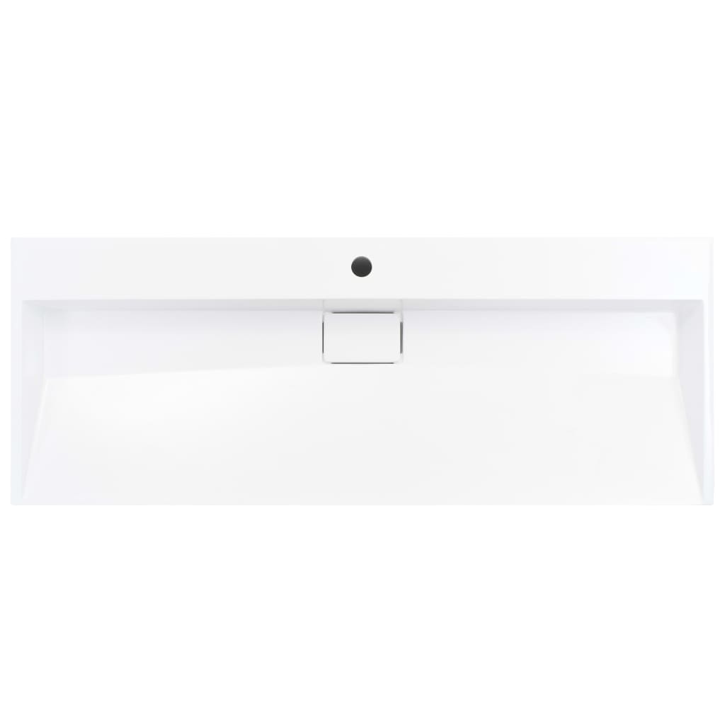 Lavabo 120x46x11 cm Fonte minérale/marbre Blanc