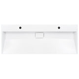 Lavabo 120x46x11 cm Fonte minérale/marbre Blanc