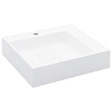 Lavabo 50x50x12,3 cm Fonte minérale/marbre Blanc