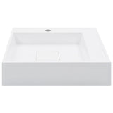 Lavabo 50x50x12,3 cm Fonte minérale/marbre Blanc