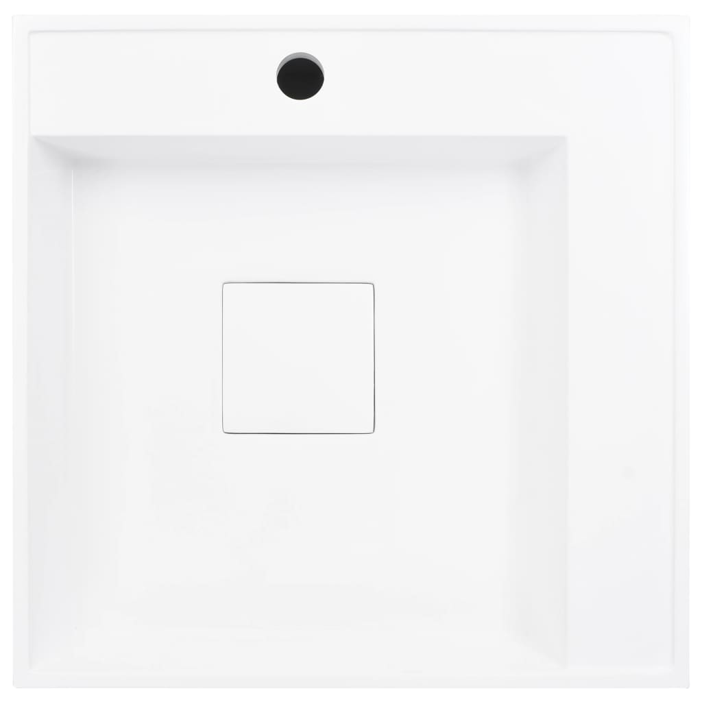 Lavabo 50x50x12,3 cm Fonte minérale/marbre Blanc