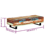 Table basse 120x50x30 cm Bois de récupération solide et acier