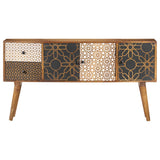 Buffet avec motif imprimé 130x30x70 cm Bois de manguier massif