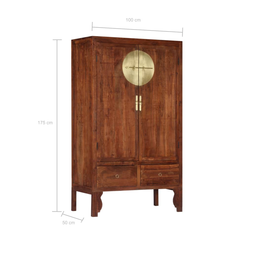 Garde-robe 100 x 50 x 175 cm bois d'acacia massif