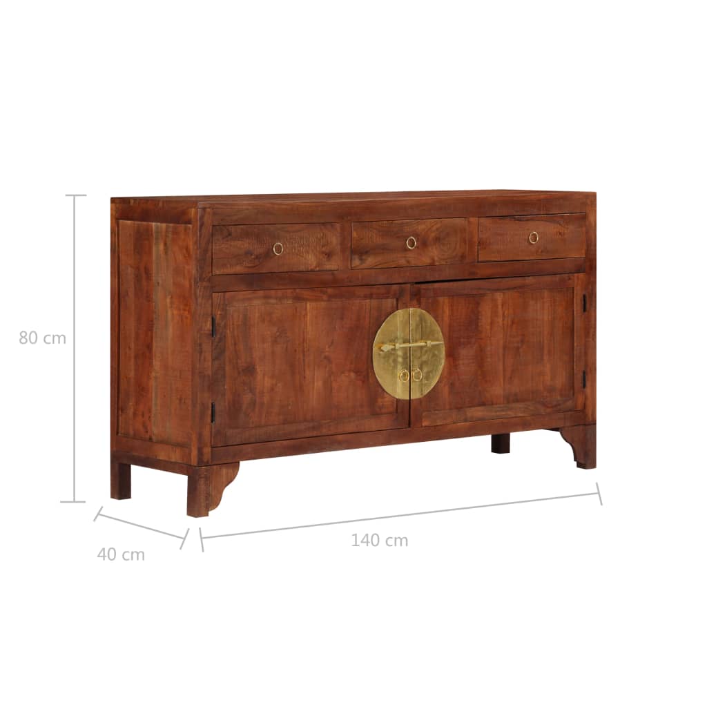 Buffet 140x40x80 cm bois d'acacia solide