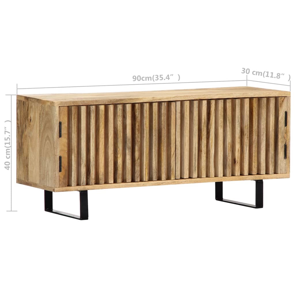 Meuble TV 90x30x40 cm Bois de manguier massif