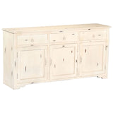 Buffet Blanc 160x40x80 cm Bois de manguier massif