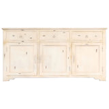 Buffet Blanc 160x40x80 cm Bois de manguier massif