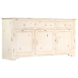 Buffet Blanc 160x40x80 cm Bois de manguier massif