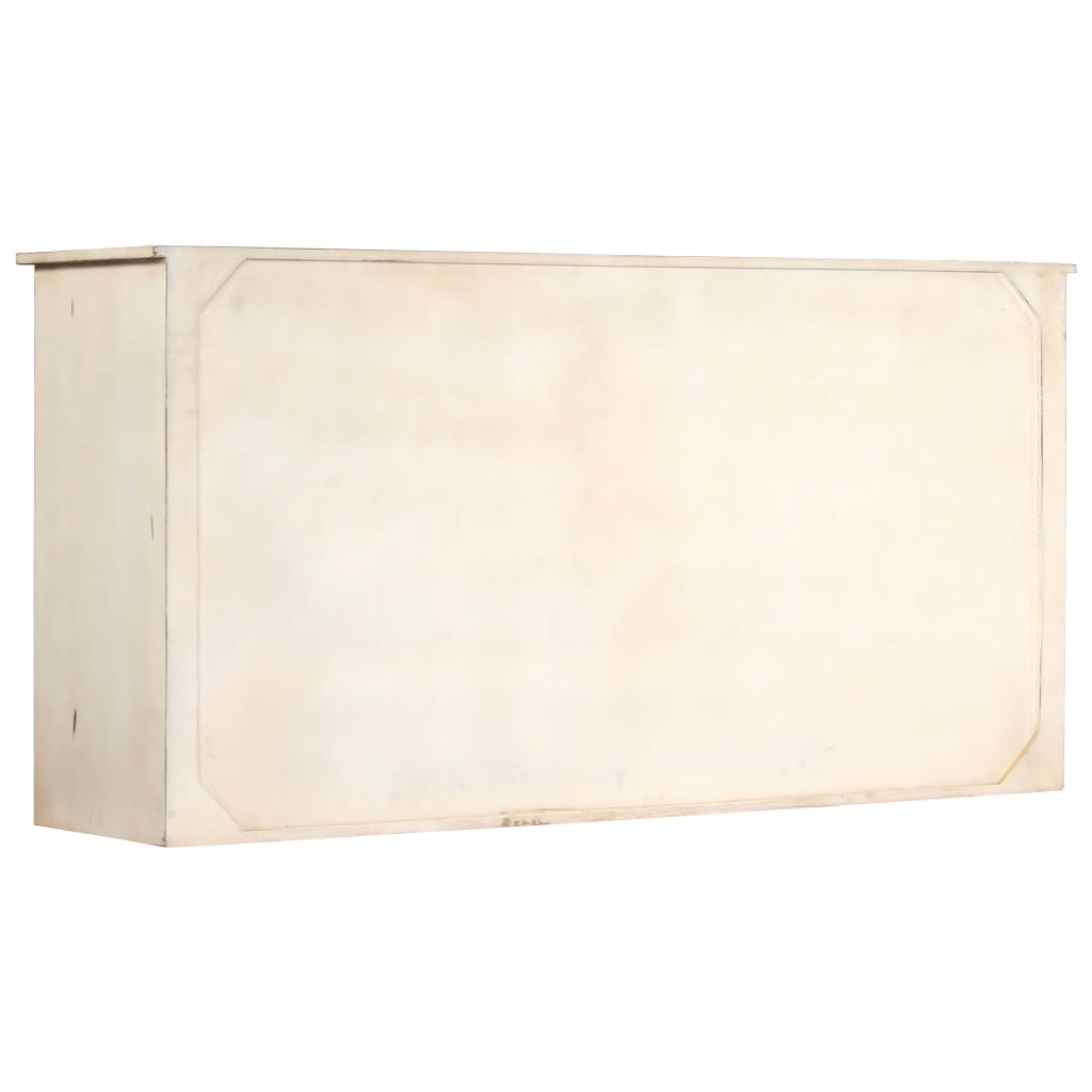 Buffet Blanc 160x40x80 cm Bois de manguier massif