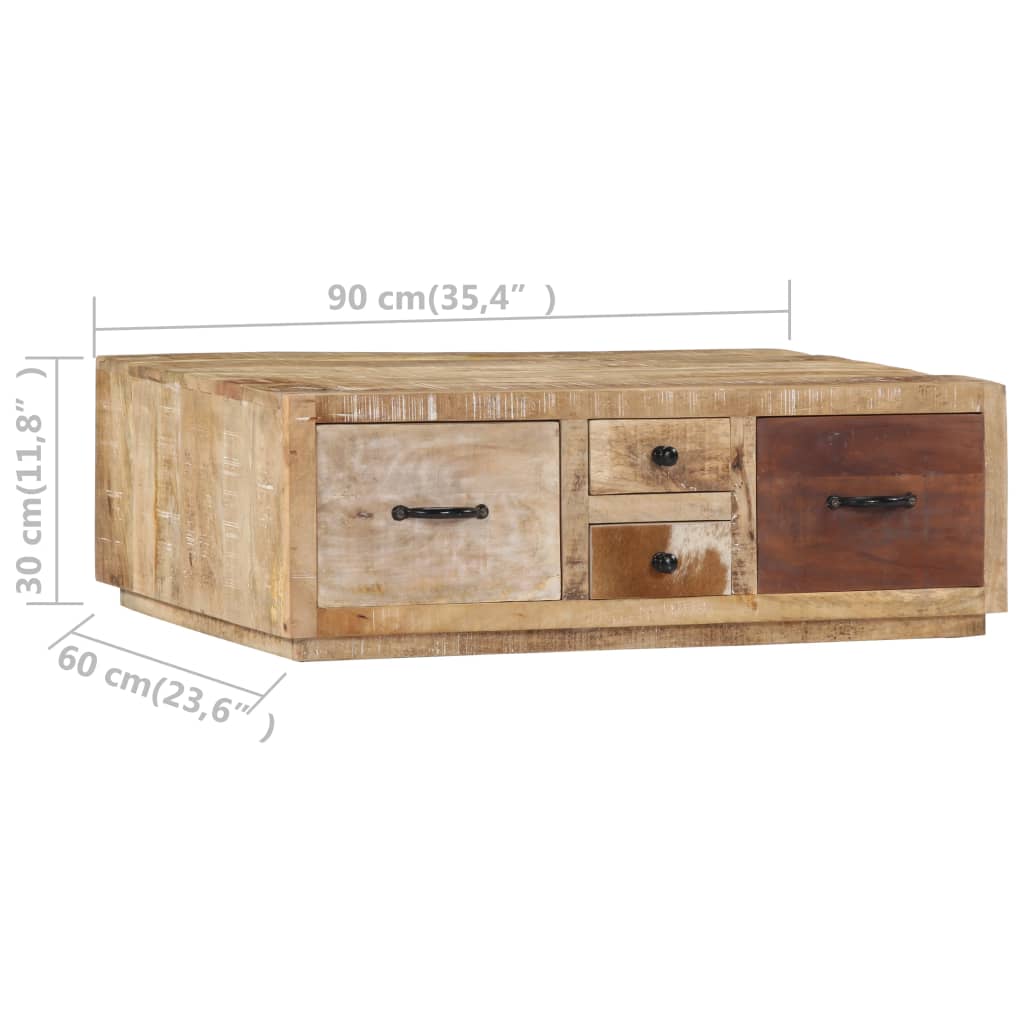 Couchtisch 90x60x30 cm Massives Mangoholz