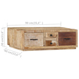 Couchtisch 90x60x30 cm Massives Mangoholz