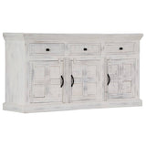 Buffet Blanc 140x40x74 cm Bois de manguier massif