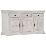 Buffet Blanc 140x40x74 cm Bois de manguier massif