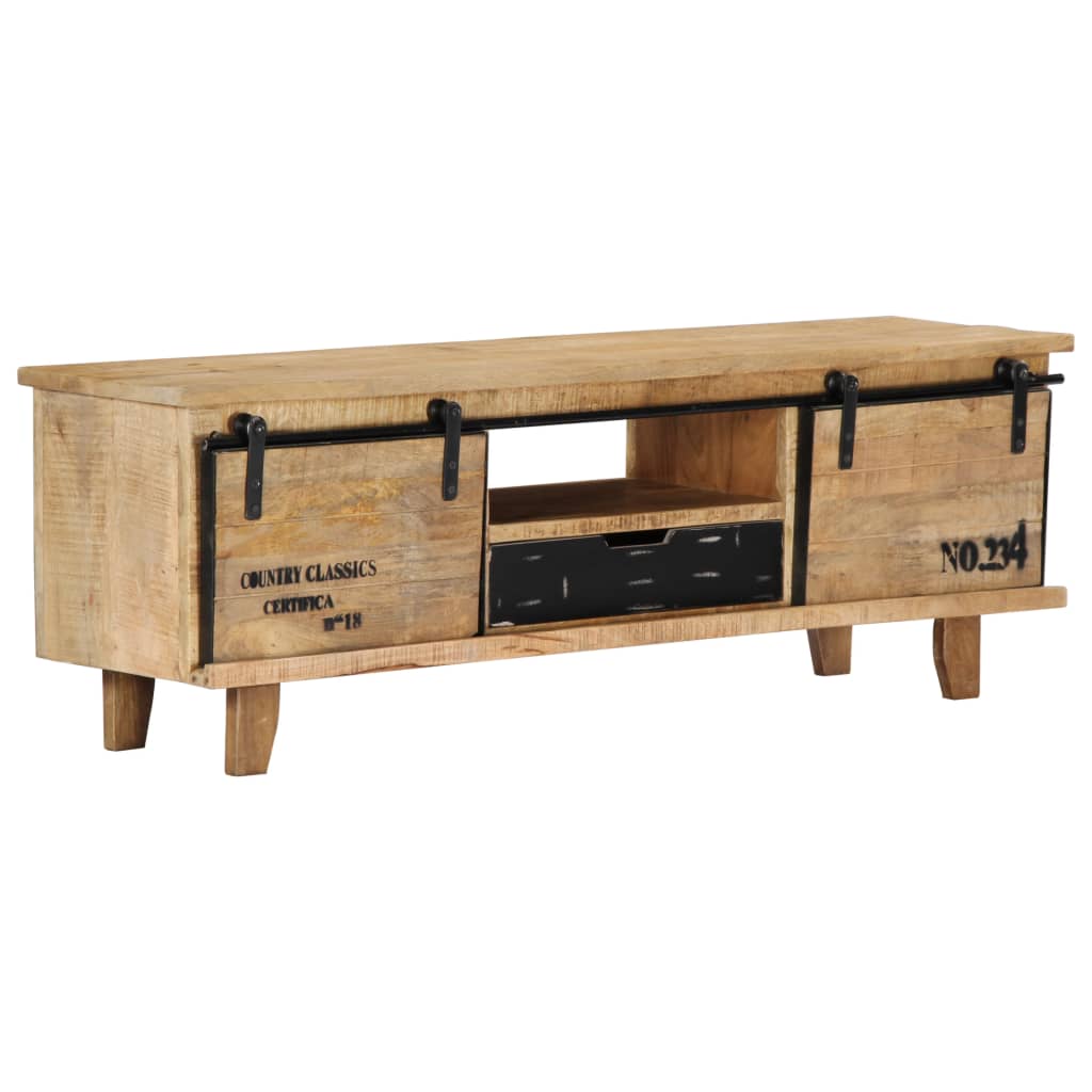 Meuble TV 120x30x40 cm Bois massif de manguier