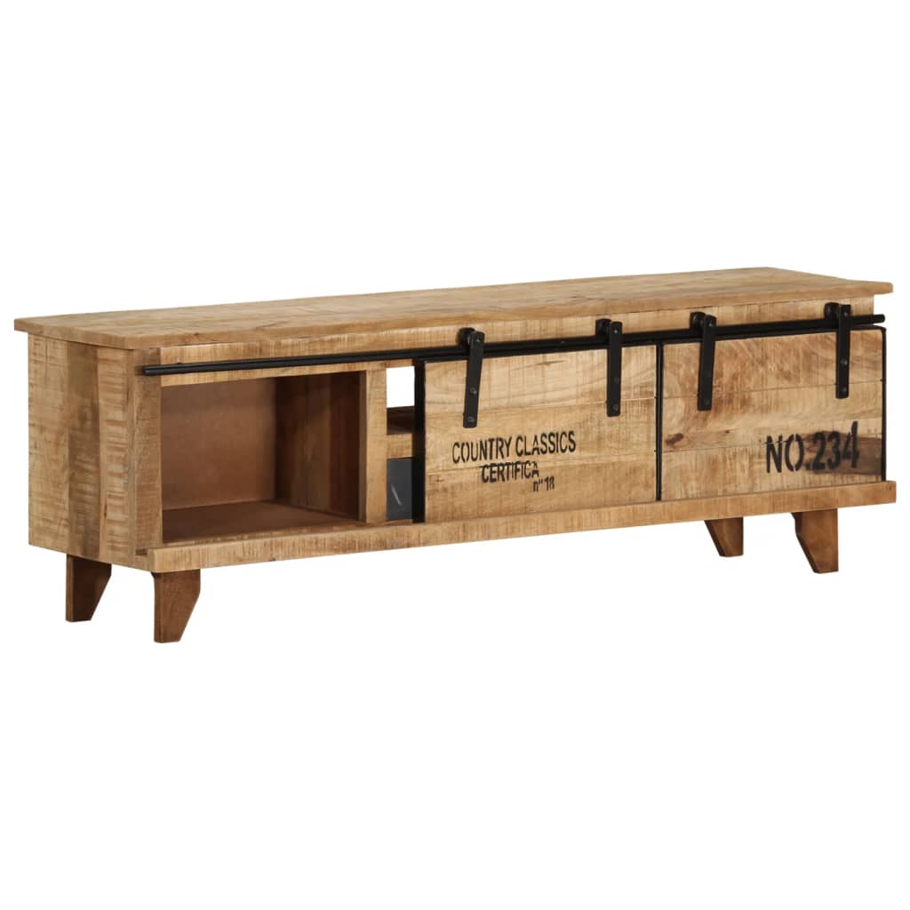 Meuble TV 120x30x40 cm Bois massif de manguier